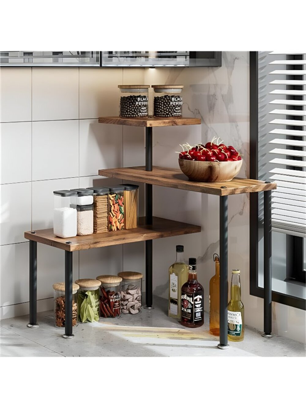 Countertop Organizer Organization 3 Tier Kitchen Corner Shelves